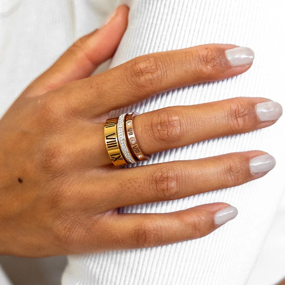 Nevaeh triple stack stone ring